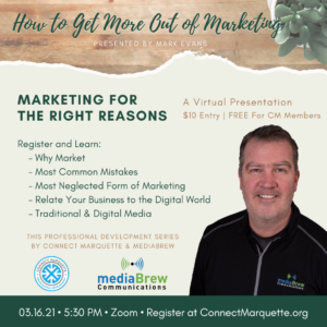 Join us on March 16th to learn more about how to marketing your company and yourself!
