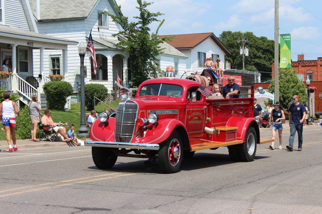 Look At This Old Timey Marquette Township Firetruck!