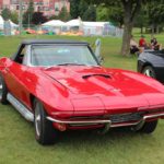 A classic Corvette Stingray painted red