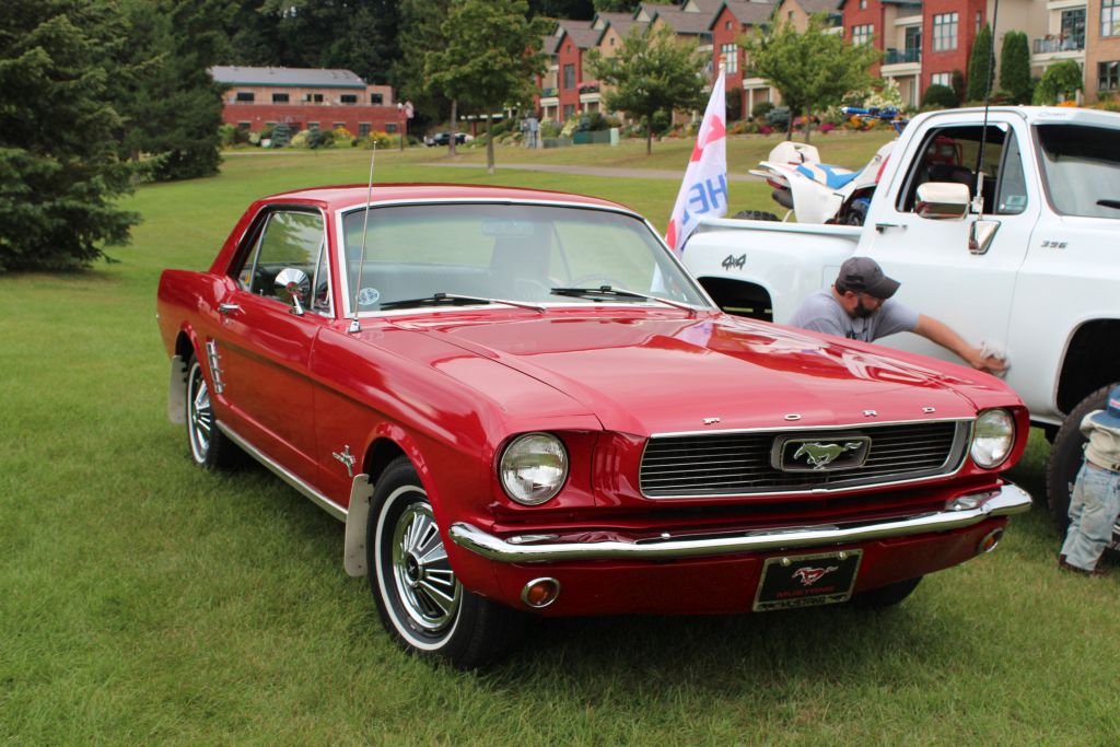 A Classic Red Ford Mustang