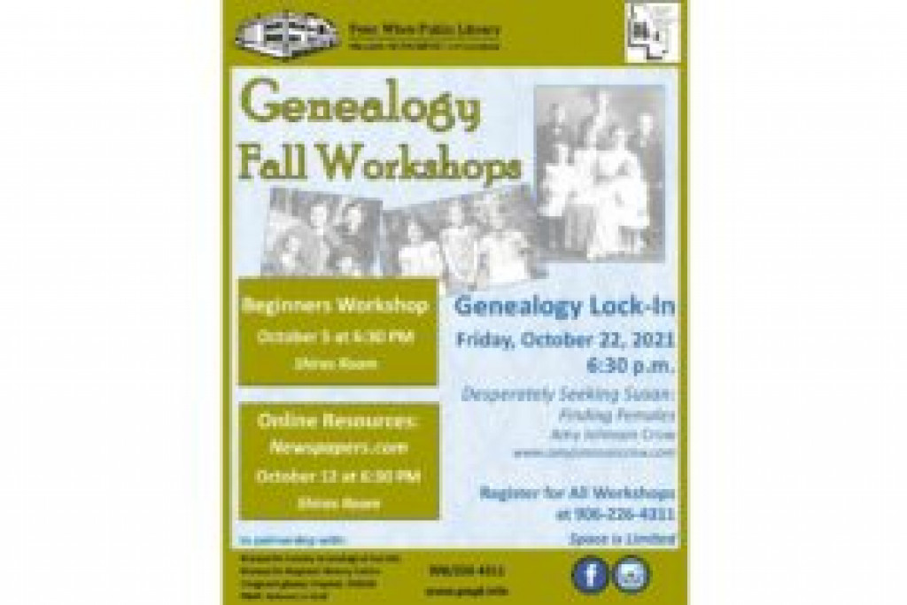 PWPL offers Genealogy Online Resources October 12, 2021