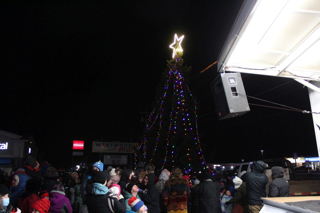A View Of The Christmas Tree After It Was Lit