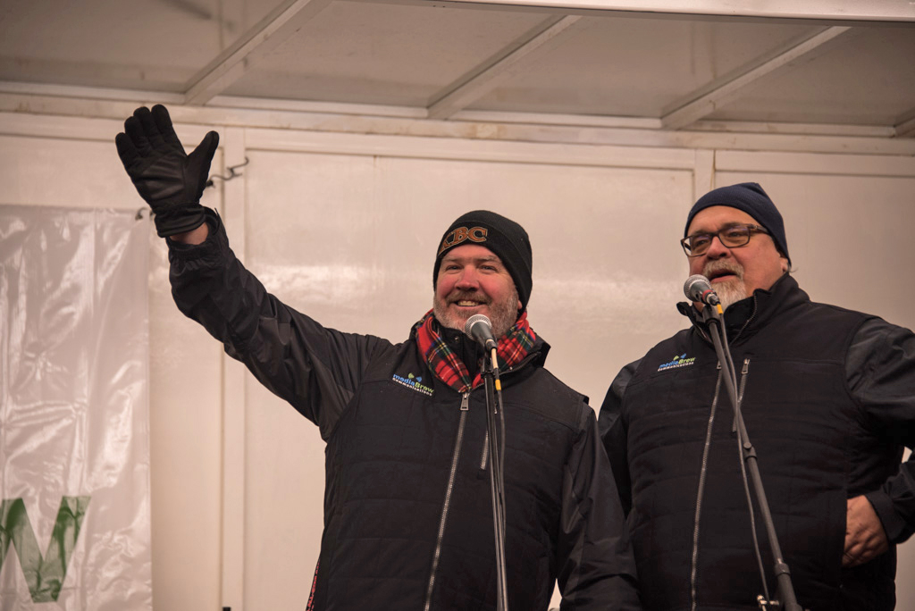 Mark and Walt at the Catch the Christmas Spirit Tree Lighting Ceremony