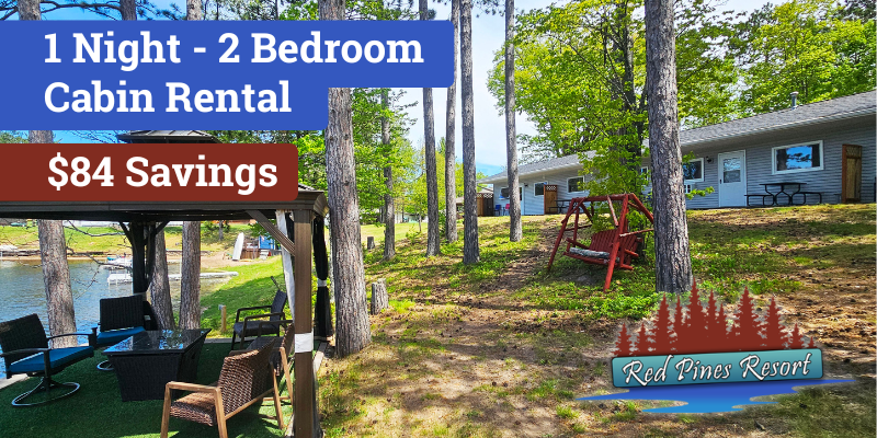 1 Night - 2 Bedroom Cabin Rental - $84 Savings