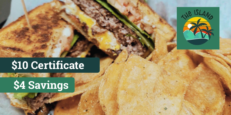 $10 Menu Certificate - The Island Eatery - $4 Savings
