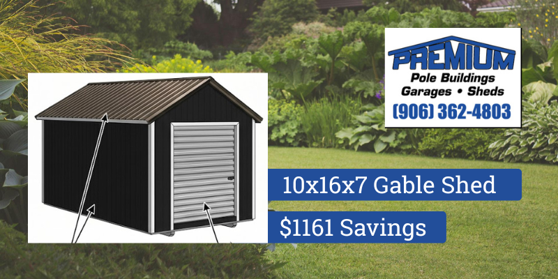Premium Sheds 10x16x7 Gable Shed
